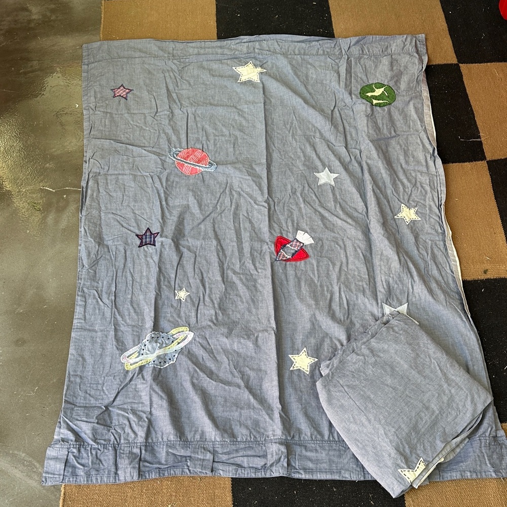 Space Patch Embroidered Pottery Barn Kids Curtains